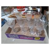 SET OF 7 CRYSTAL CUT GLASS GOBLETS