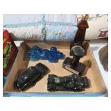 VINTAGE AVON CAR AND FIGURINE DECANTER COLLECTION