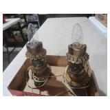 PAIR ORNATE TABLE LAMPS - NO SHADES