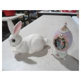 CERAMIC RABBIT & MIUSICAL HORSE EGG