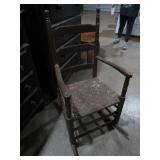 ANTIQUE WOVEN SEAT ROCKER