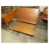 ANTIQUE METAL BASE FOLDING SCHOOL BENCH