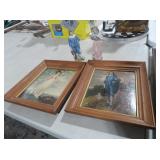 FRAMED ART PRINTS AND FIGURINES SET