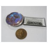 (2) COIN TRAYS AND COMMEMORATIVE COIN