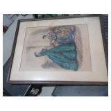 VINTAGE FRAMED VICTORIAN FASHION PRINT