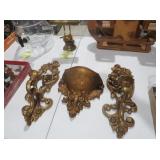 VTG HOLLYWOOD REGENCY GOLD WALL DECOR