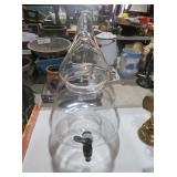 CLEAR GLASS CHRISTMAS TREE BEVERAGE DISPENSER