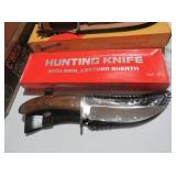 MANZOOR CUTLERY 12-INCH WOOD HANDLE HUNTING KNIFE