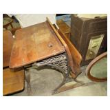 ANTIQUE CAST IRON BASE FOLDING SCHOOL DESK