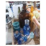 COLLECTION OF ASSORTED DECORATIVE GLASS BOTTLES