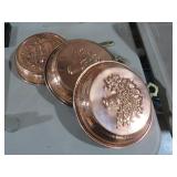 (3) VINTAGE COPPER PLATED WALL DECOR PLATES