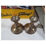 PAIR STERLING WEIGHTED CANDLEHOLDERS