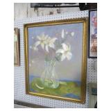 GOLD ORNATE FRAMED OIL ON CANVAS ARTIST SIGNED