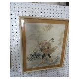 FRAMED ASIAN MAN ARTIST SIGNED PICTURE
