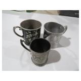 (2) ALUMINIUM CUPS AND ONE SILVER PLATE MUG