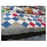 PATCHWORK QUILT WITH MULTICOLOR FABRIC SQUARES