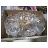 SET OF THREE VINTAGE CLEAR PRESSED GLASS DISHES