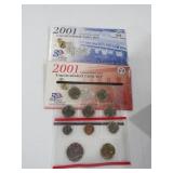 (2) 2001 P&D UNC US COIN SETS