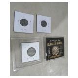 1934 BUFFALO NICKEL& (2)1934 STEEL PENNIES