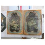 (2X)HANDPAINTED BIRDS W/ CRACKLE FINISH ON BOARD