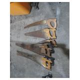 SET OF 7 VINTAGE HAND SAWS WITH WOOD HANDLES