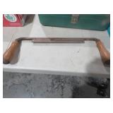 VINTAGE DRAWKNIFE WITH WOODEN HANDLES