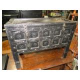 BLACK PAINTED LIFT TOP STORAGE CHEST