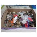 COLLECTION OF ESTATE EARRINGS, BROACHES, AND MISC