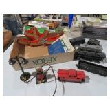 COLLECTION OF VINTAGE TRAIN CARS, TRACKS, AND MISC
