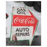 METAL EMBOSSED COCA COLA GAS & OIL SIGN