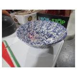 VINTAGE CERAMIC BLUE SWIRL BOWL