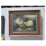 FRAMED RABBITS ON CANVAS