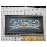 FRAMED FOLKART PAINTING ON BOARD