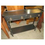 PAINTED 2 DRAWER SIDE TABLE