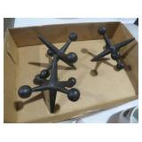 SET OF TWO VINTAGE CAST IRON JACK DECOR
