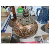 ORNATE DECORATIVE JAR WITH LID