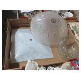 VINTAGE GLASS LIGHT FIXTURE SHADE SET