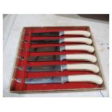 SET OF 6 VINTAGE STAINLESS STEEL STEAK KNIVES