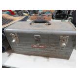 CRAFTSMAN VINTAGE METAL TOOL BOX WITH TOOLS