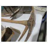 VINTAGE WOODEN HANDLE PICKAXE