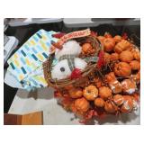 SNOWMAN AND PUMPKIN HARVEST WREATH