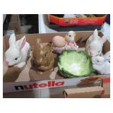 CERAMIC EASTER RABBIT AND FIGURINE COLLECTION