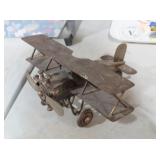 VINTAGE METAL/BRASS  BIPLANE MODEL
