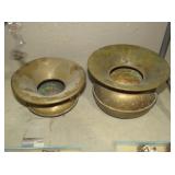SET OF TWO VINTAGE BRASS SPITTON