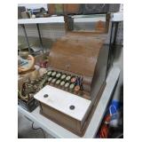 VINTAGE WOODEN NATIONAL CASH REGISTER