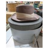 STETSON BROWN STRAW FEDORA HAT
