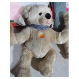 STEIFF PLUSH BEAR WITH BLUE PATTERNED NECKERCHIEF