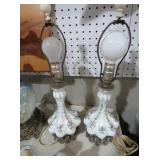 PAIR OF VINTAGE MILK GLASS TABLE LAMPS
