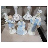 CERAMIC NATIVITY SHEPHERD FIGURINES SET OF 3