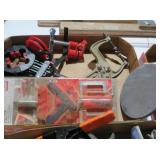 ASSORTED CLAMPS AND WOODWORKING TOOLS